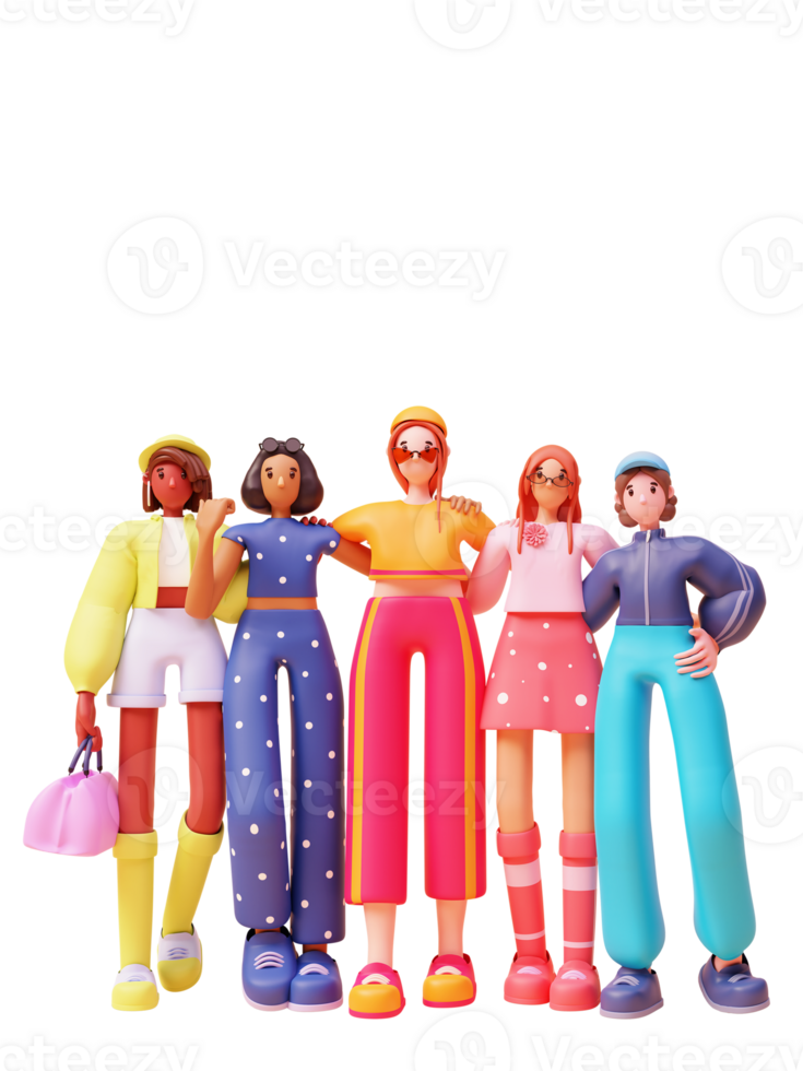 3D Young Girls Group. png