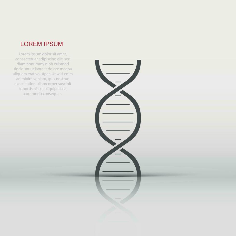 Vector dna icon in flat style. Medecine molecule sign illustration pictogram. Dna business concept.