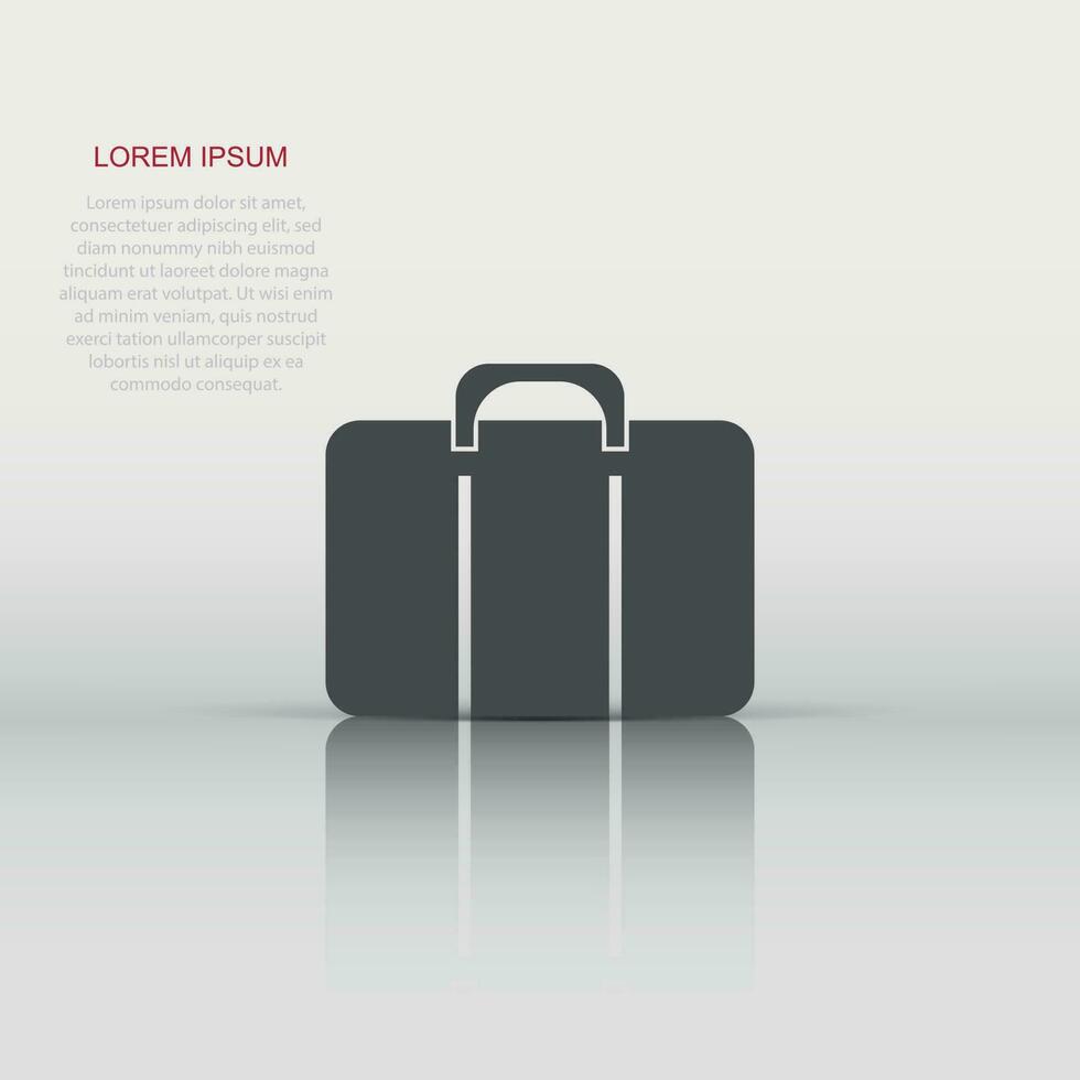 Vector suitcase icon in flat style. Luggage sign illustration pictogram. Bag business concept.