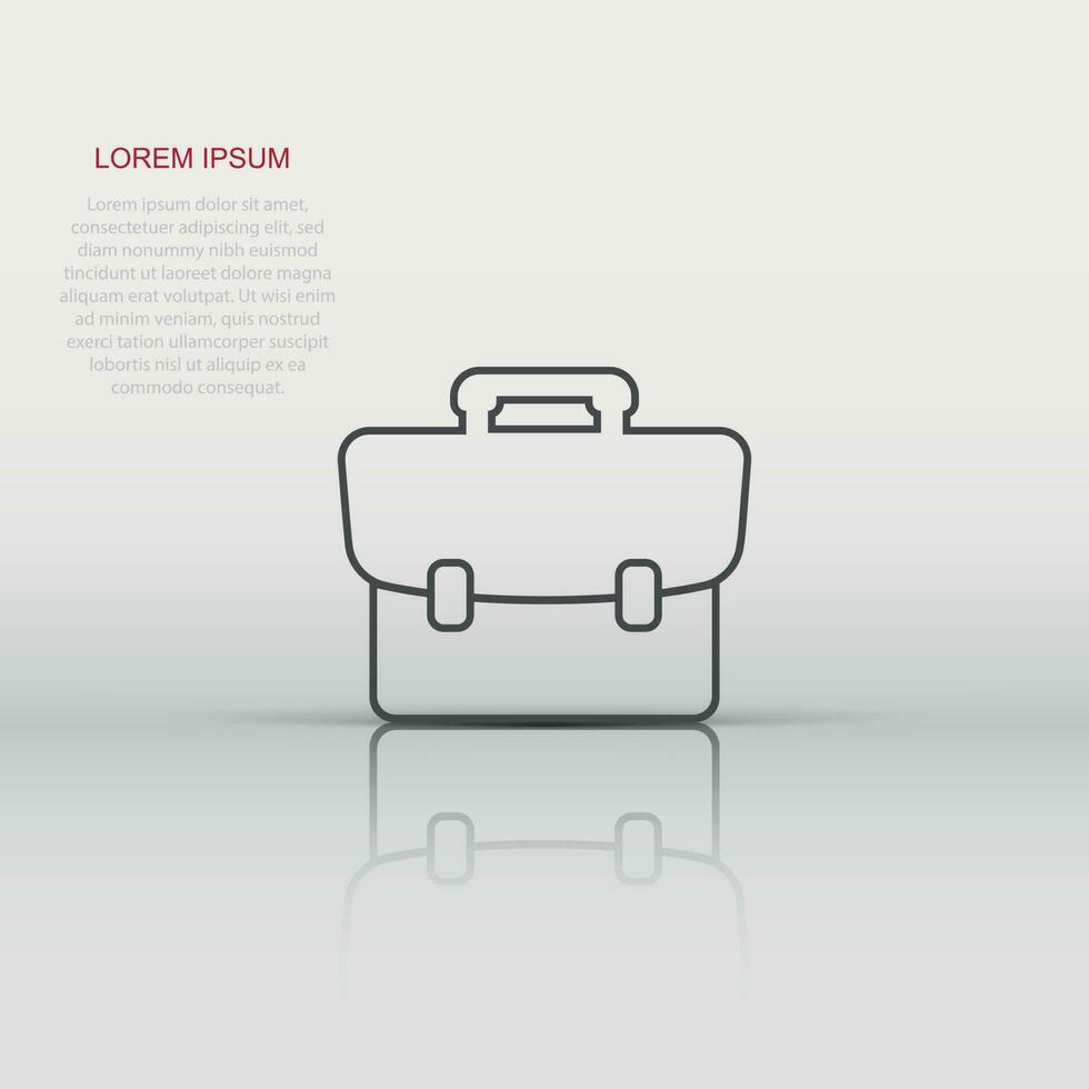 Vector suitcase icon in flat style. Luggage sign illustration pictogram. Bag business concept.