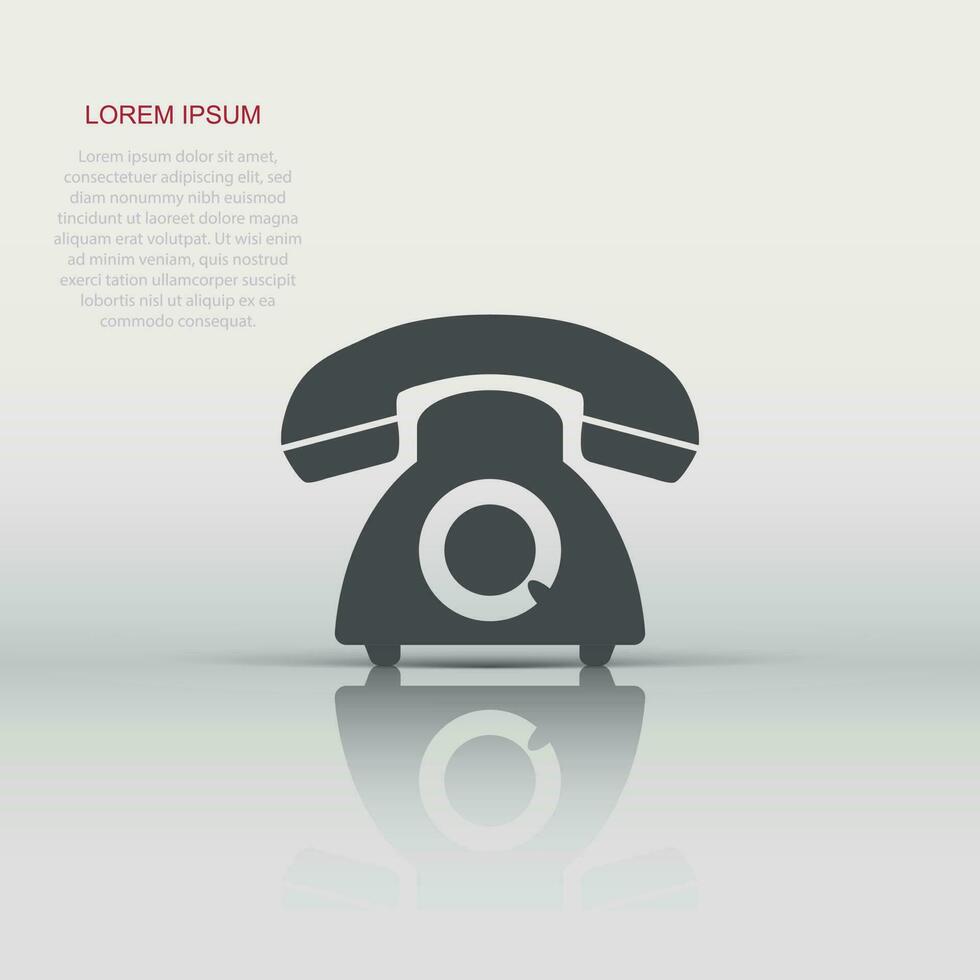 Vector phone icon in flat style. Telephone sign illustration pictogram. Phone business concept.