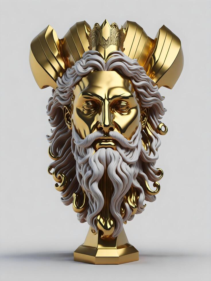 gold statue of greek god photo