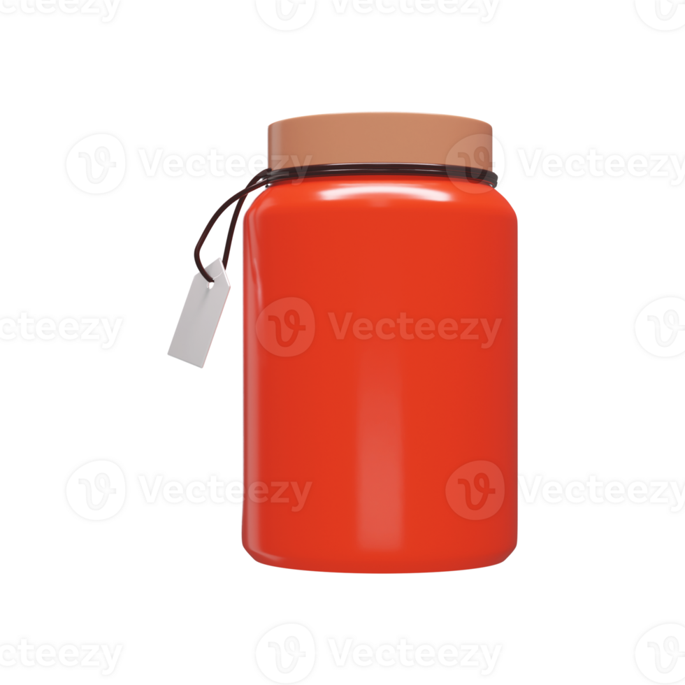 3D Render of Orange Jar. png