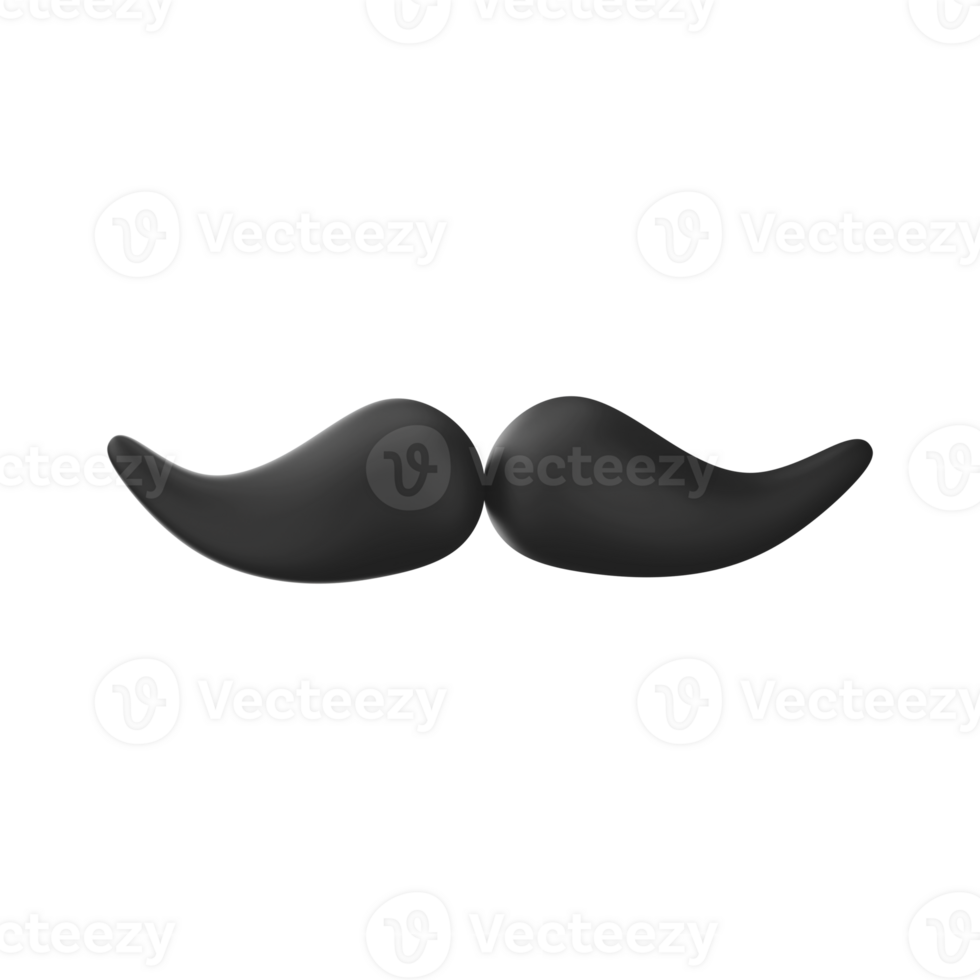 3D Render of Moustache Element. png