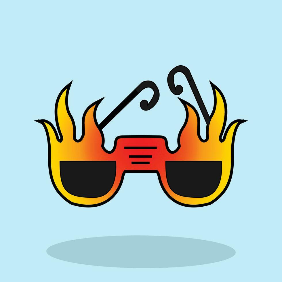 funny glasses of different shapes vector