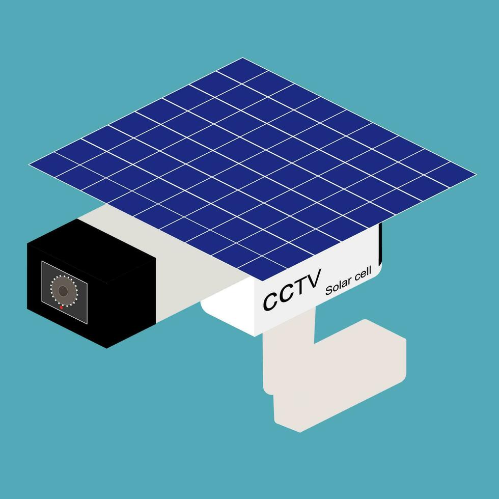 Solar cell cctv camera vector