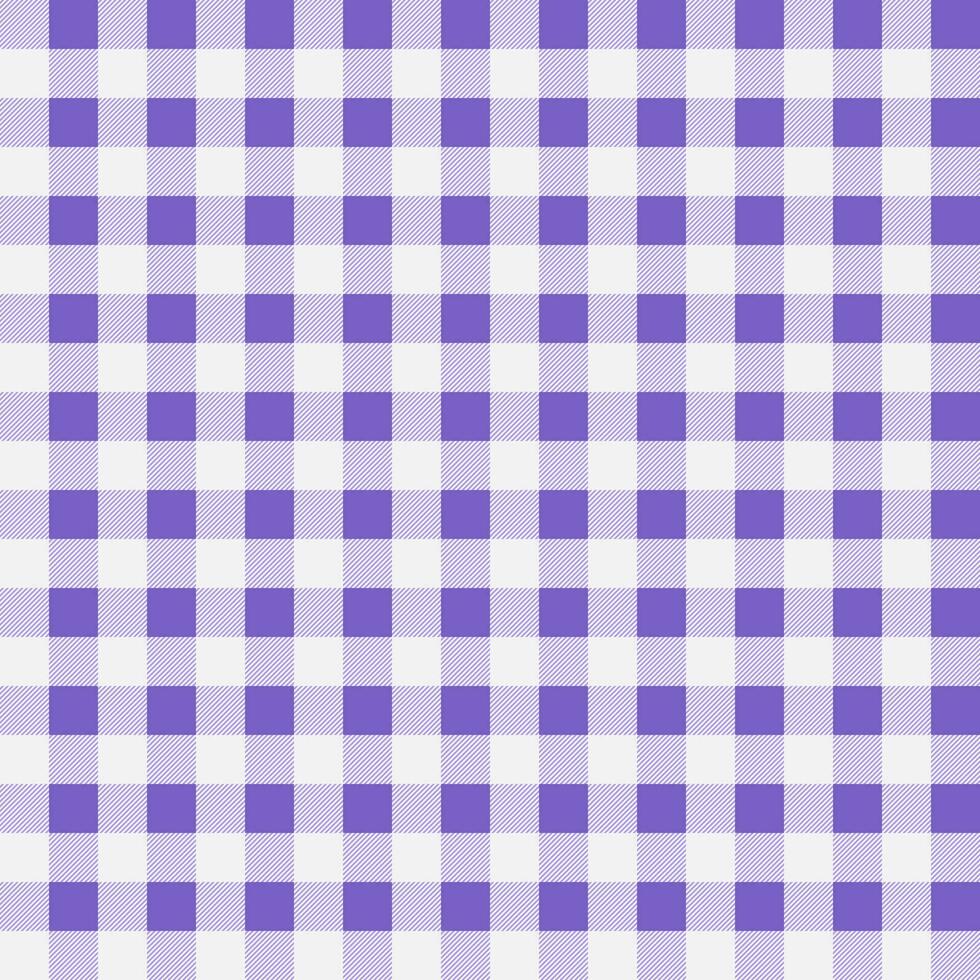 Gingham purple and white checkered pattern background. vector