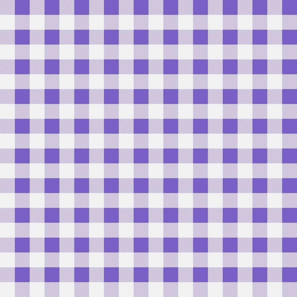 Gingham purple and white checkered pattern background. vector