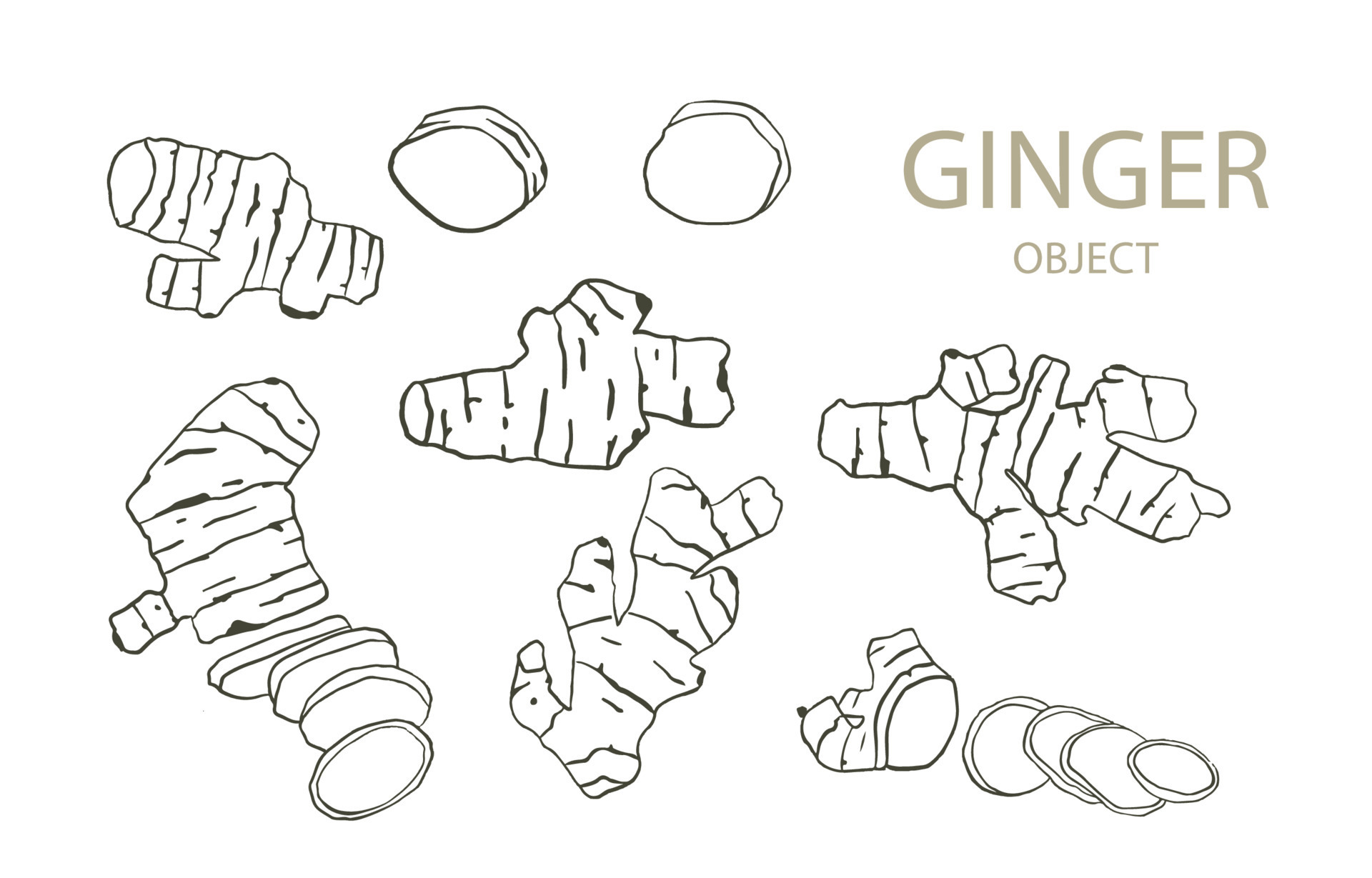 ginger line object for health on white background 23790732 Vector Art