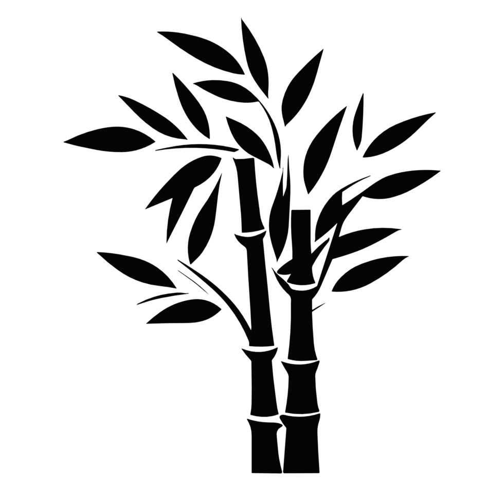 bamboe boom zwart en wit PNG , zonder achtergrond