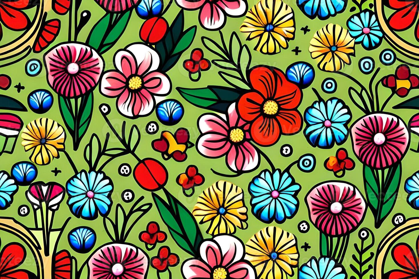 Beautiful flowers repeating pattern photo