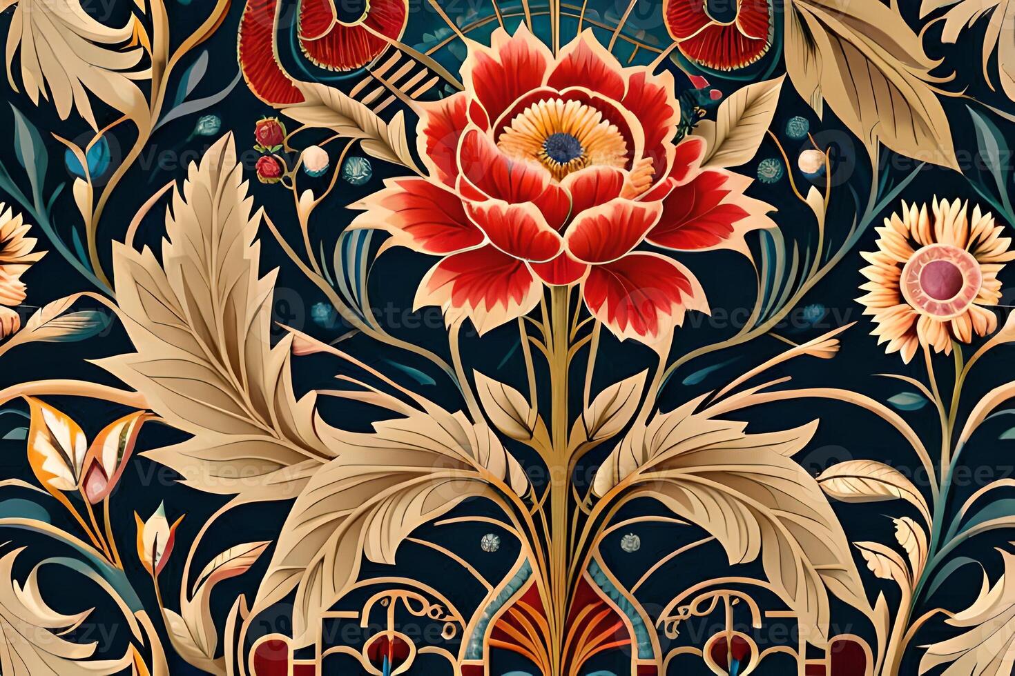seamless background with flowers photo