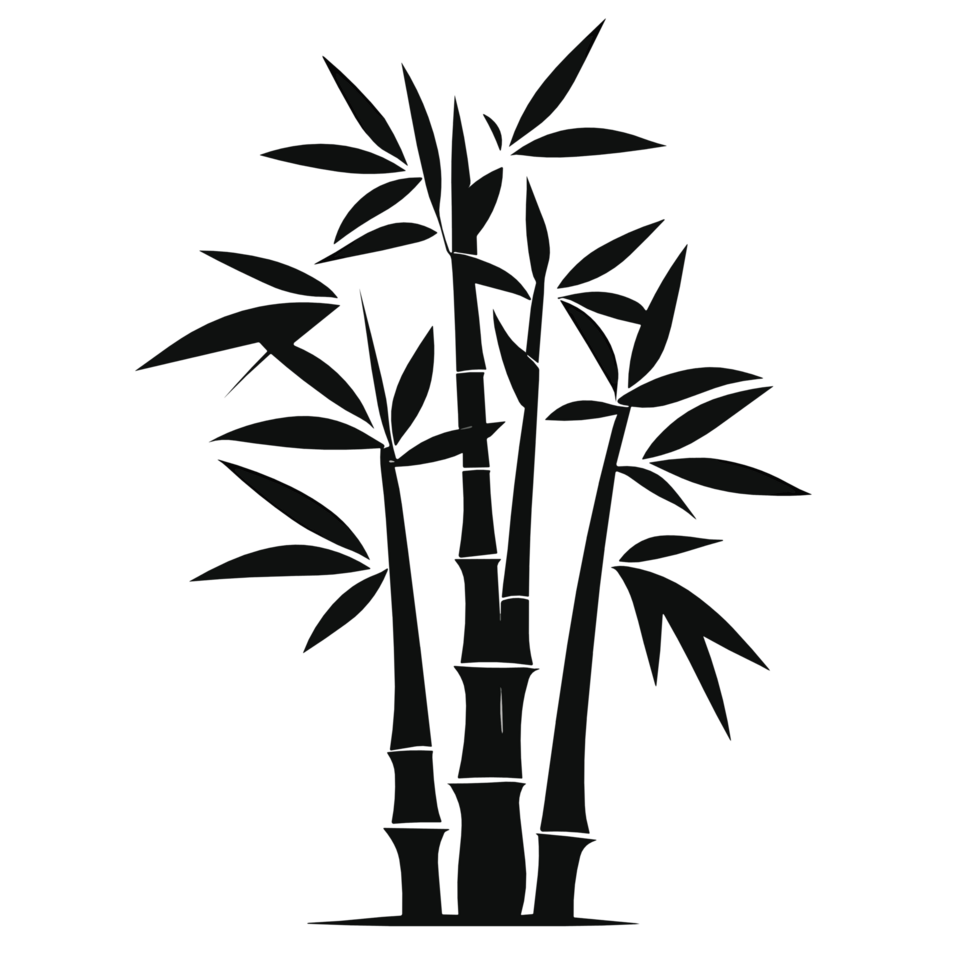 bambú árbol negro y blanco transparente antecedentes gratis png
