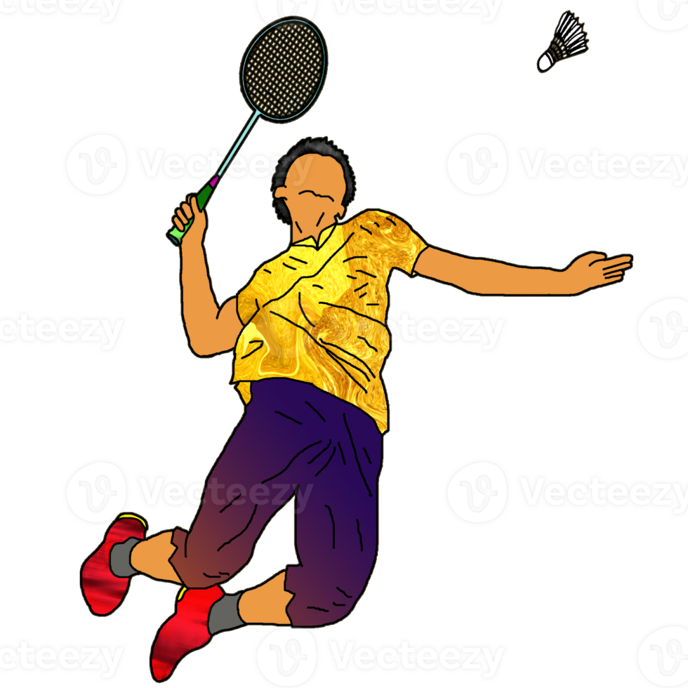 icon player badminton doing smash technique png