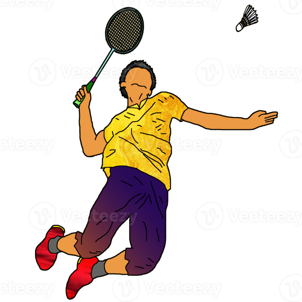 icon player badminton doing smash technique png