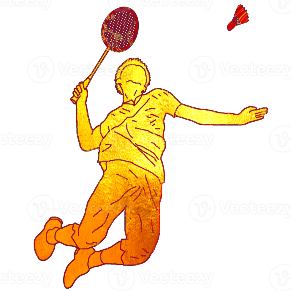 icon player badminton doing smash technique png