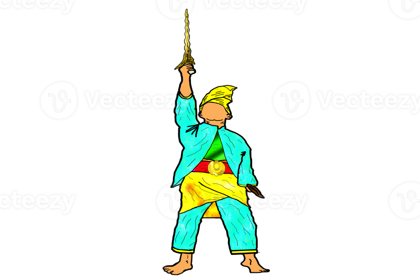 icon national warrior hold traditional weapon had curve blade png