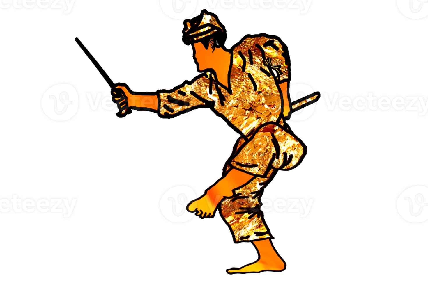 icon Malay warrior step dance with hold traditional weapon had curve balde png