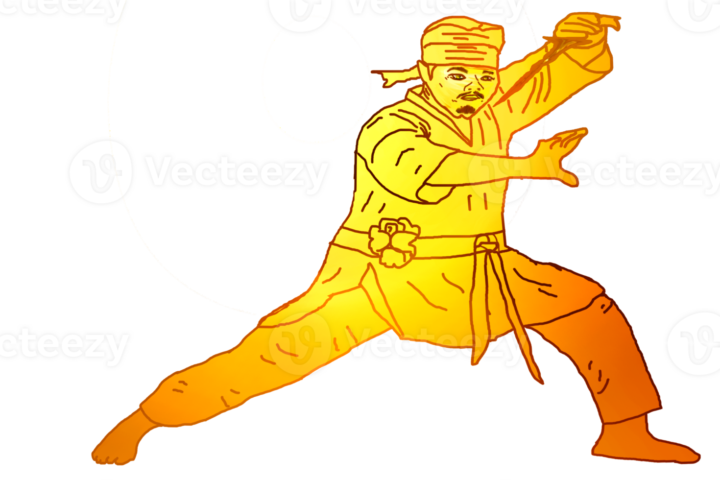 icon Malay warrior step dance with hold traditional weapon had curve balde png