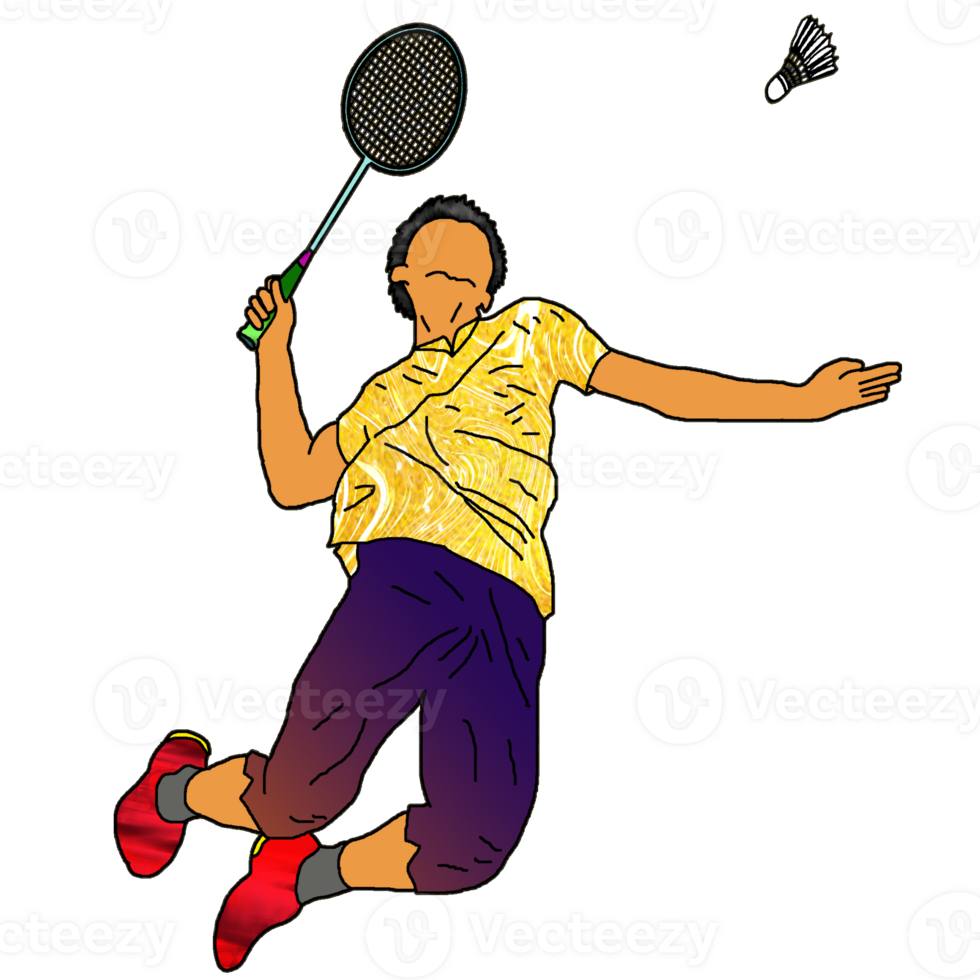 icon player badminton doing smash technique png