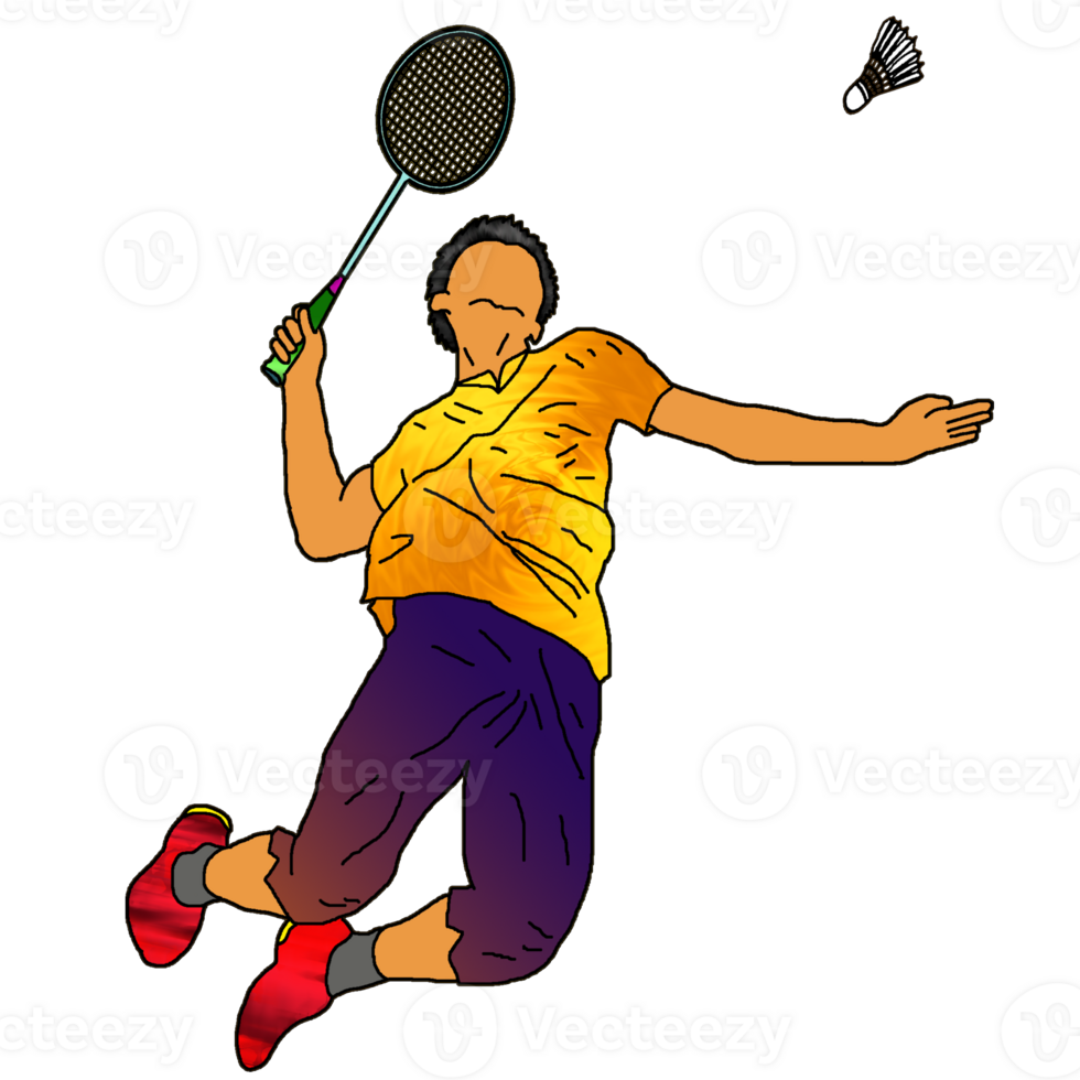 icon player badminton doing smash technique png