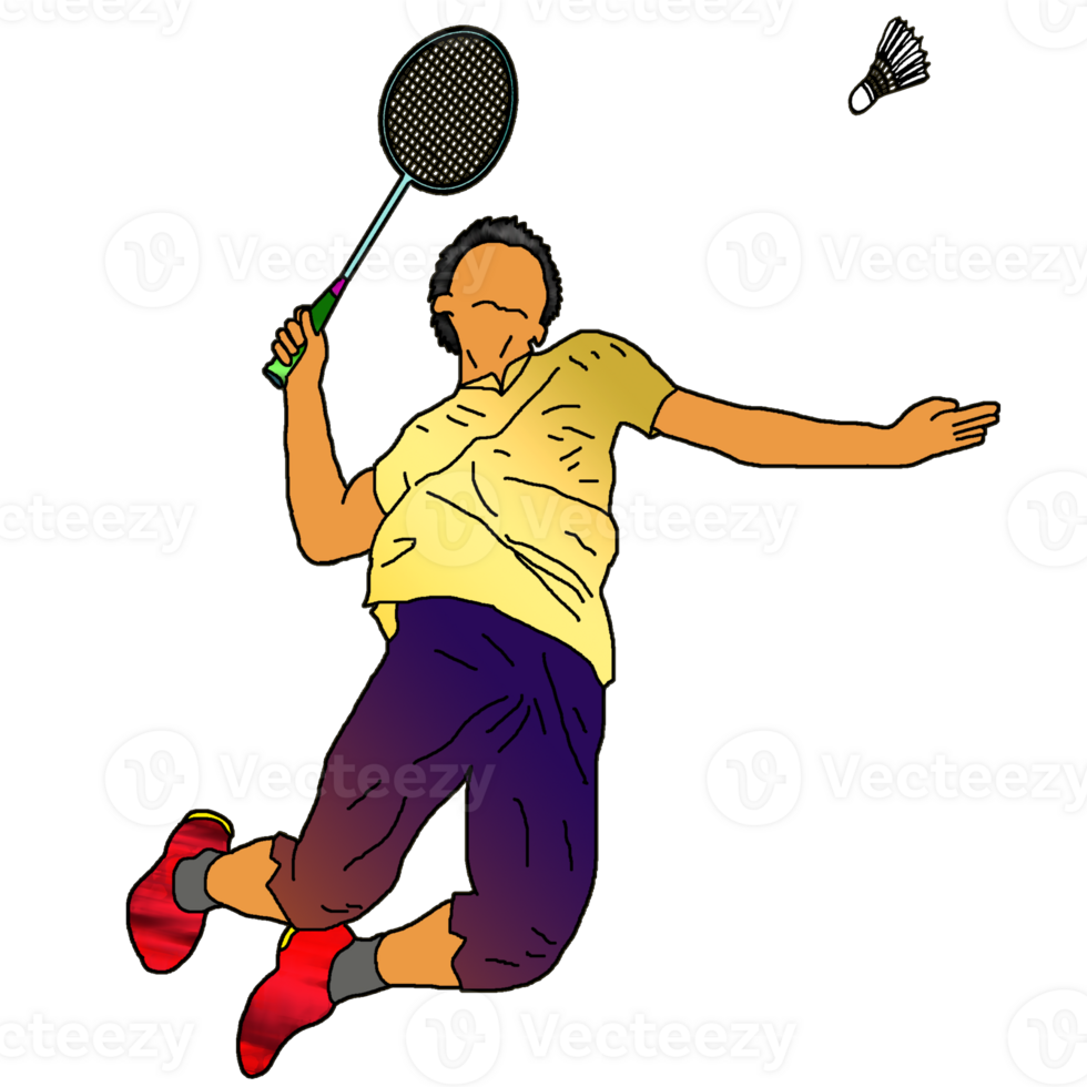 icon player badminton doing smash technique png