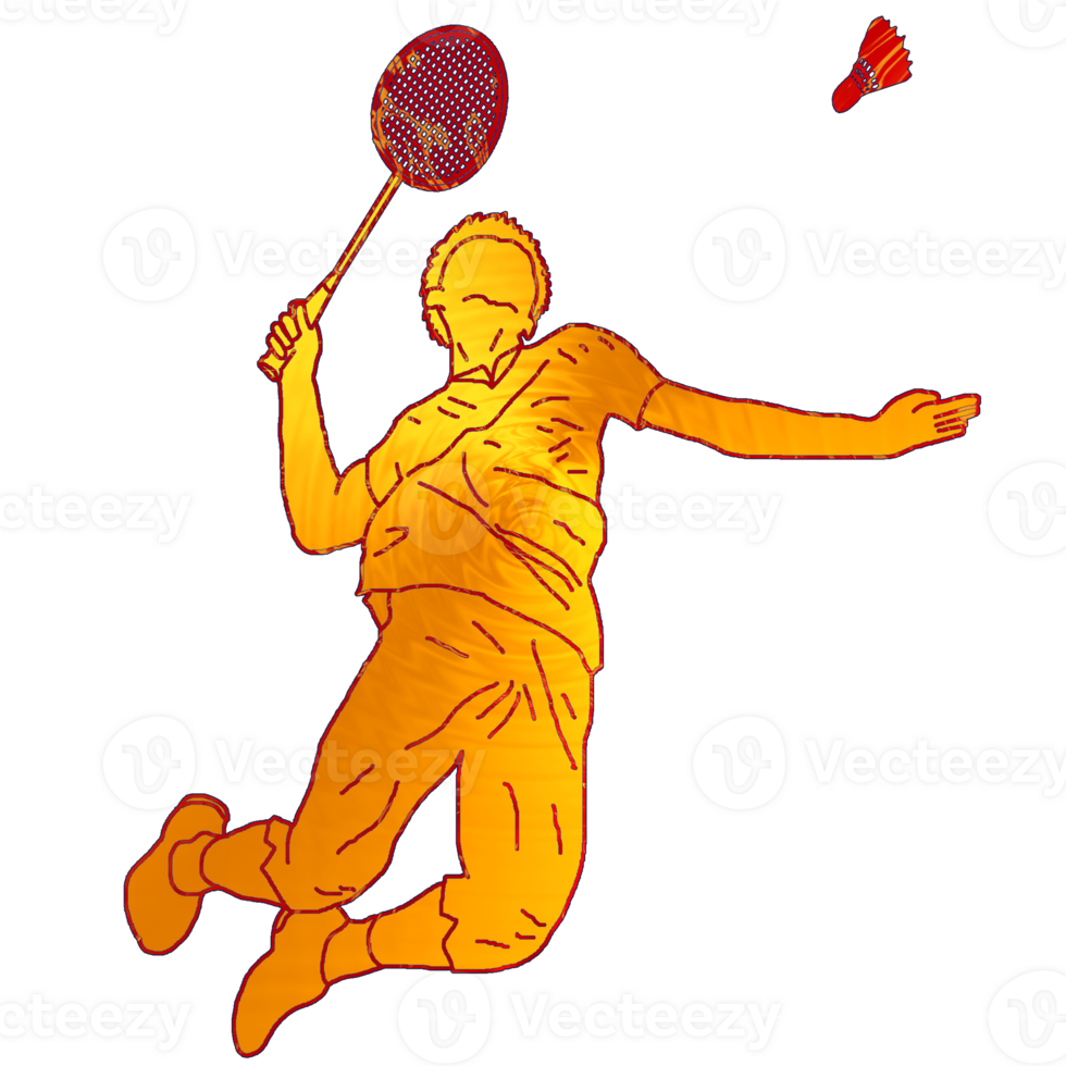 icon player badminton doing smash technique png