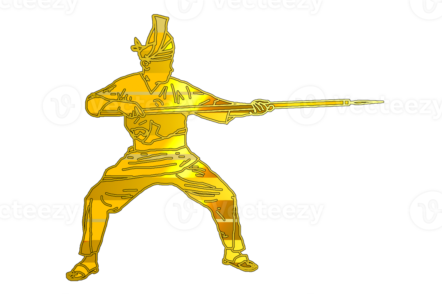 icon Nusantara warrior movement pattern with hold spear png