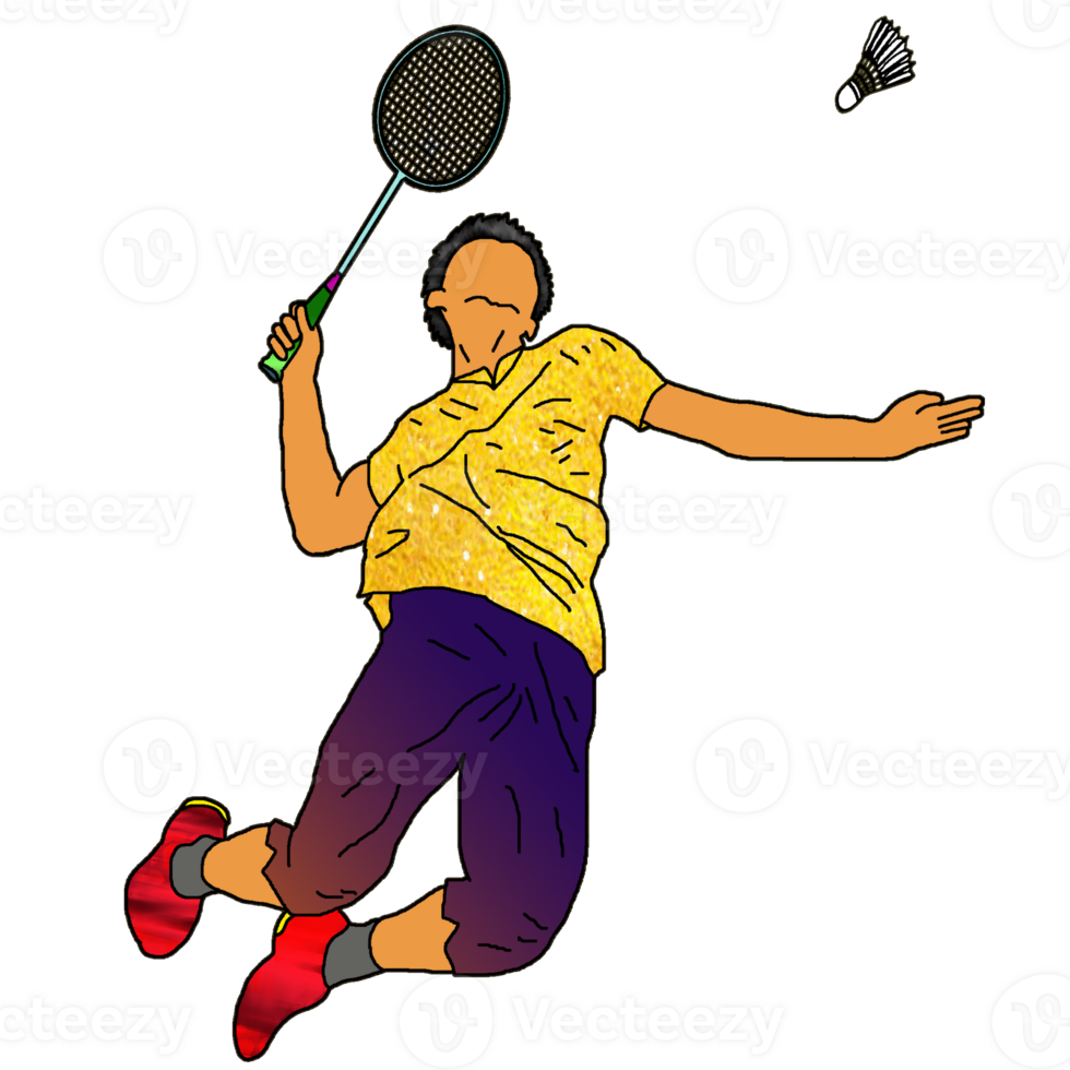 icon player badminton doing smash technique png