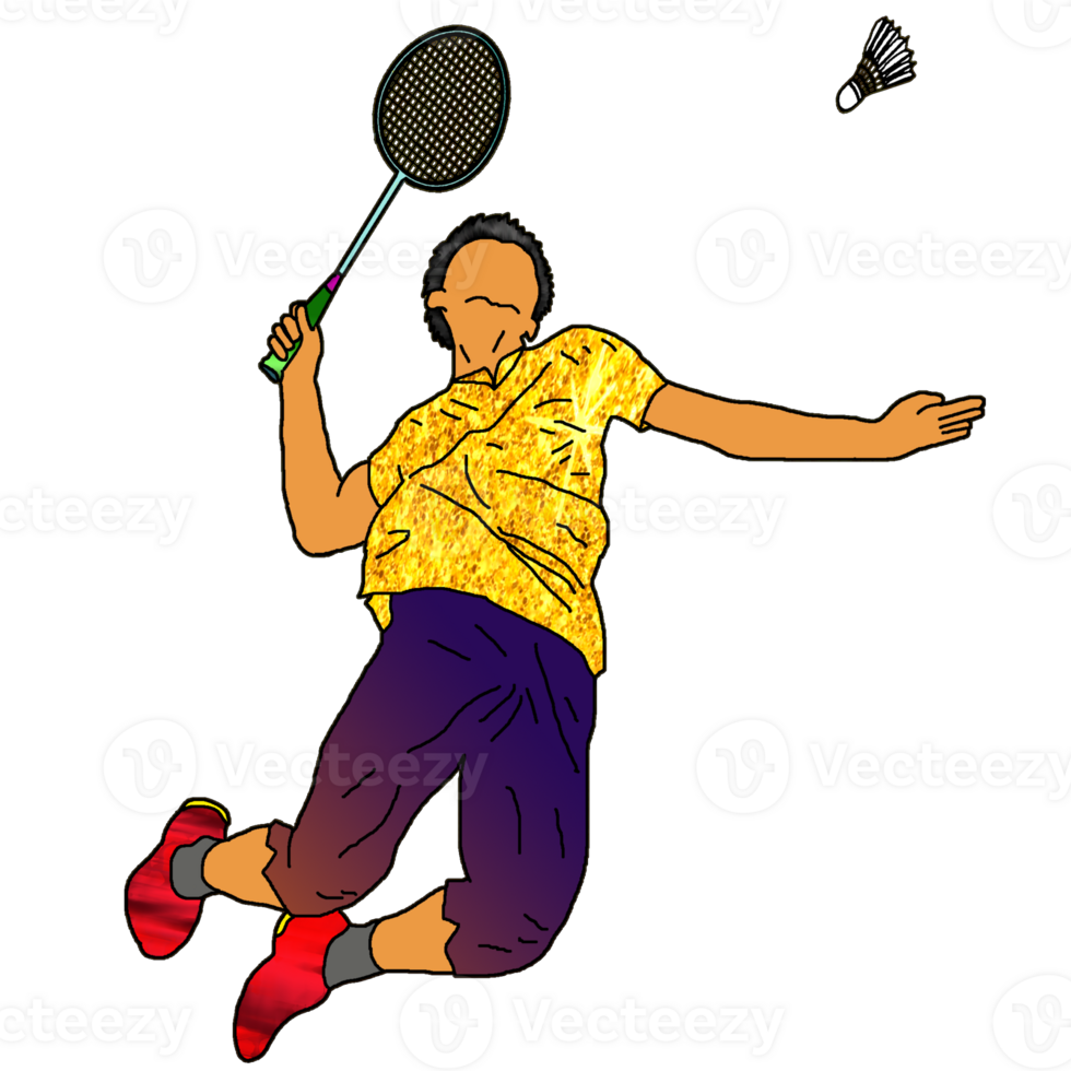 icon player badminton doing smash technique png