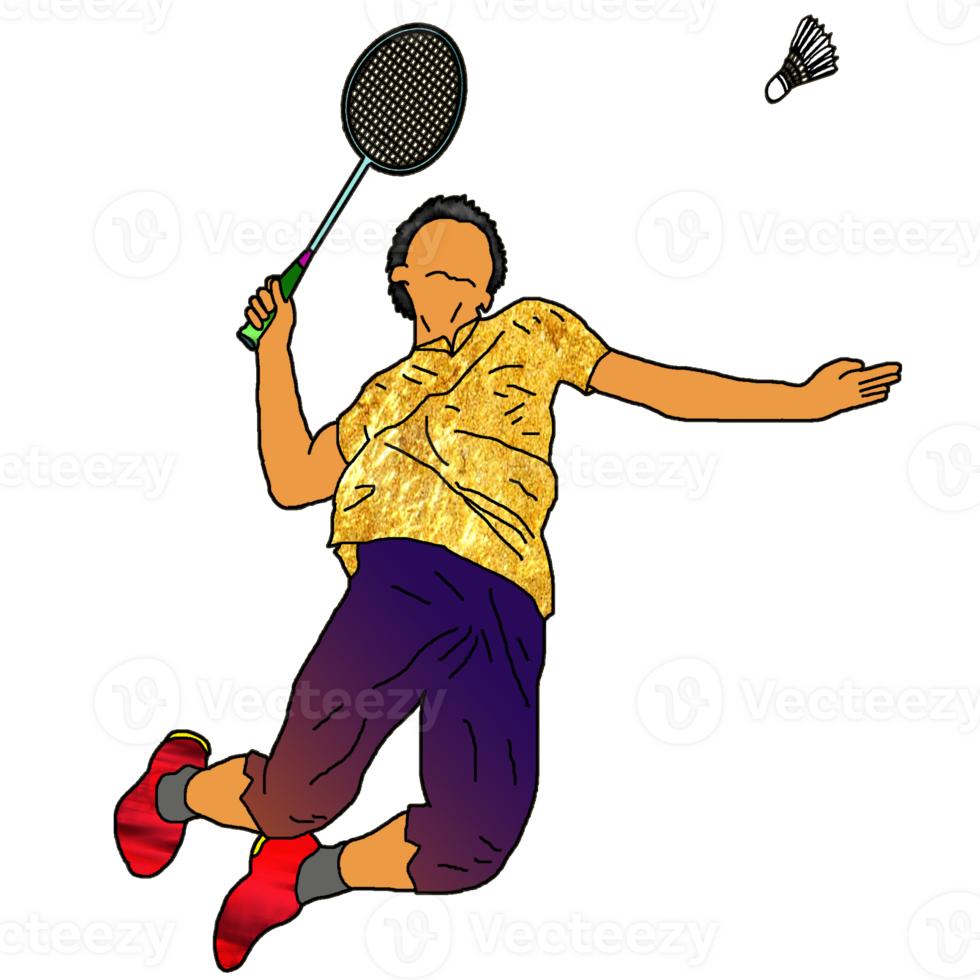 icon player badminton doing smash technique png