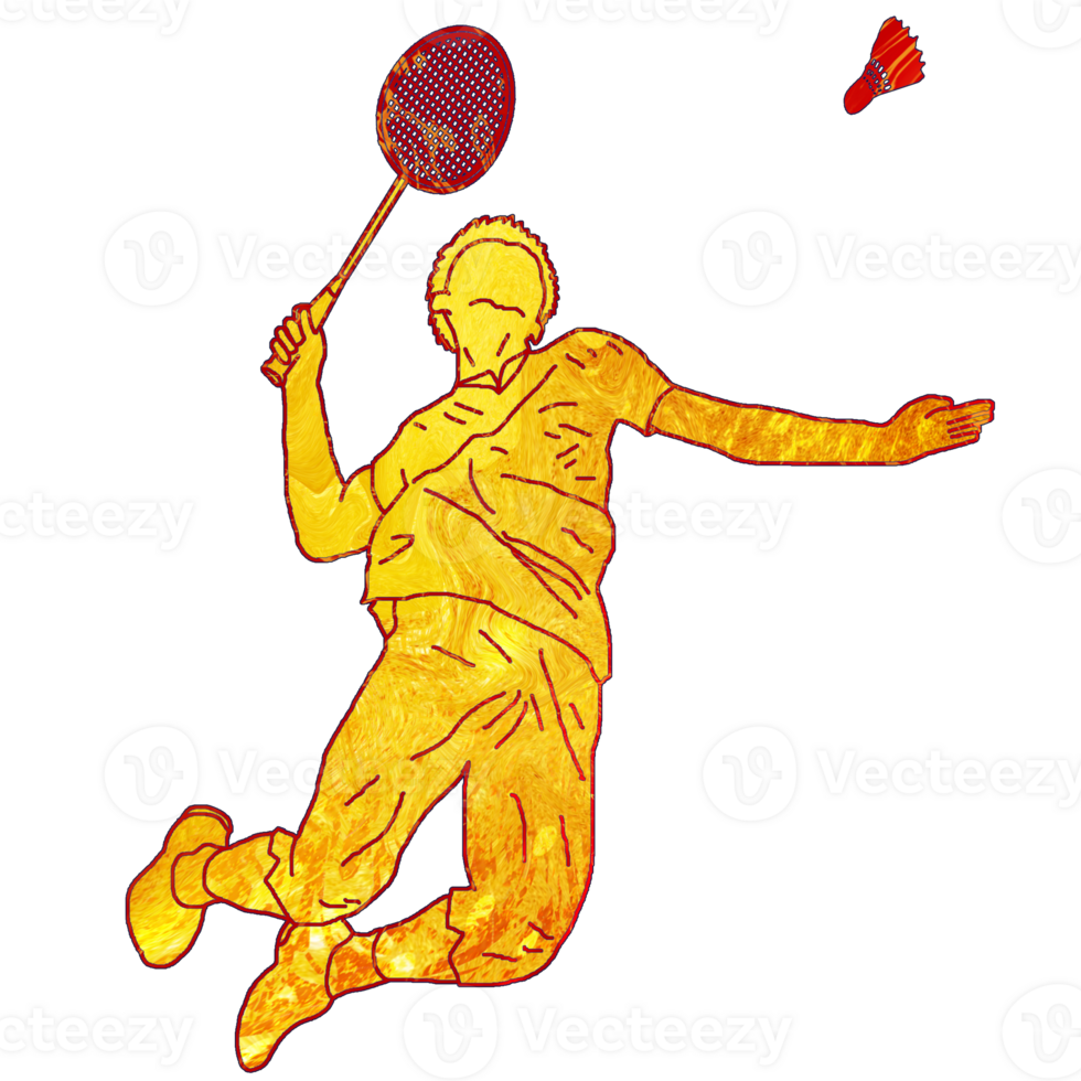 icon player badminton doing smash technique png