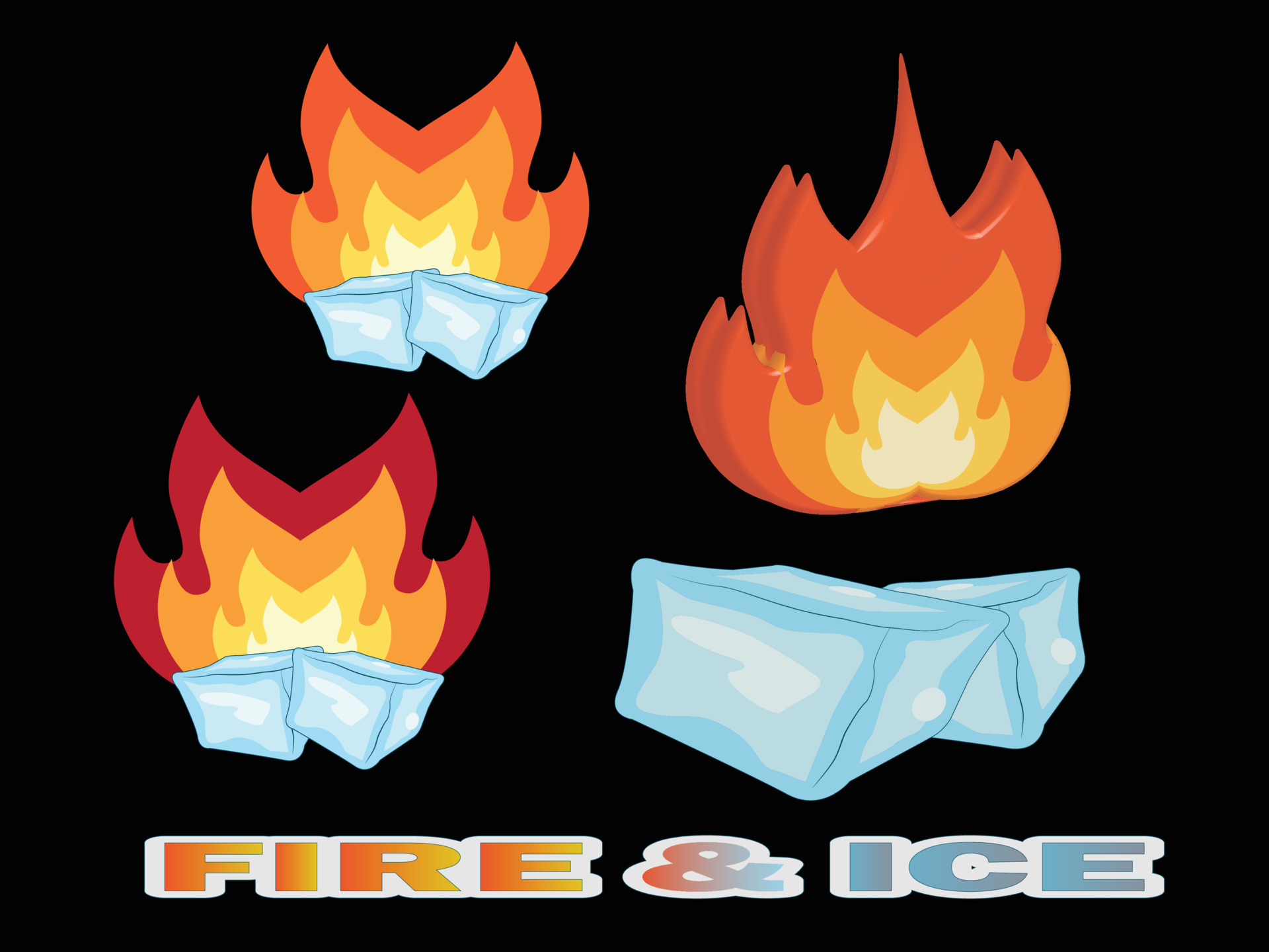 illustration of a fire and ice icon 23791272 Vector Art at Vecteezy