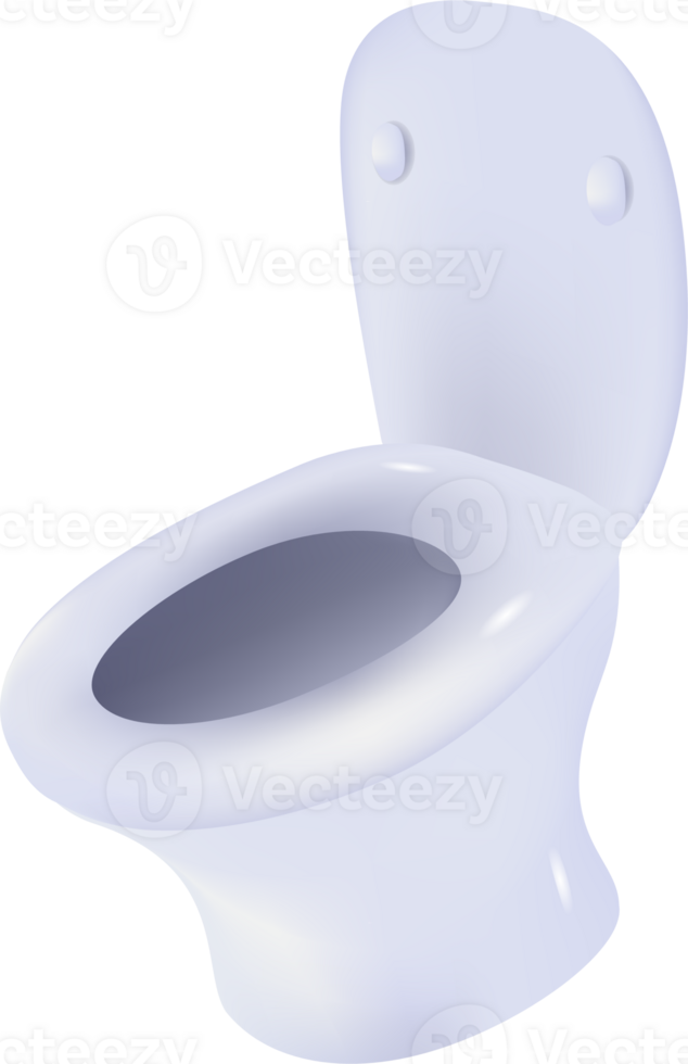 Toilet 3d cute element clipart png illustration