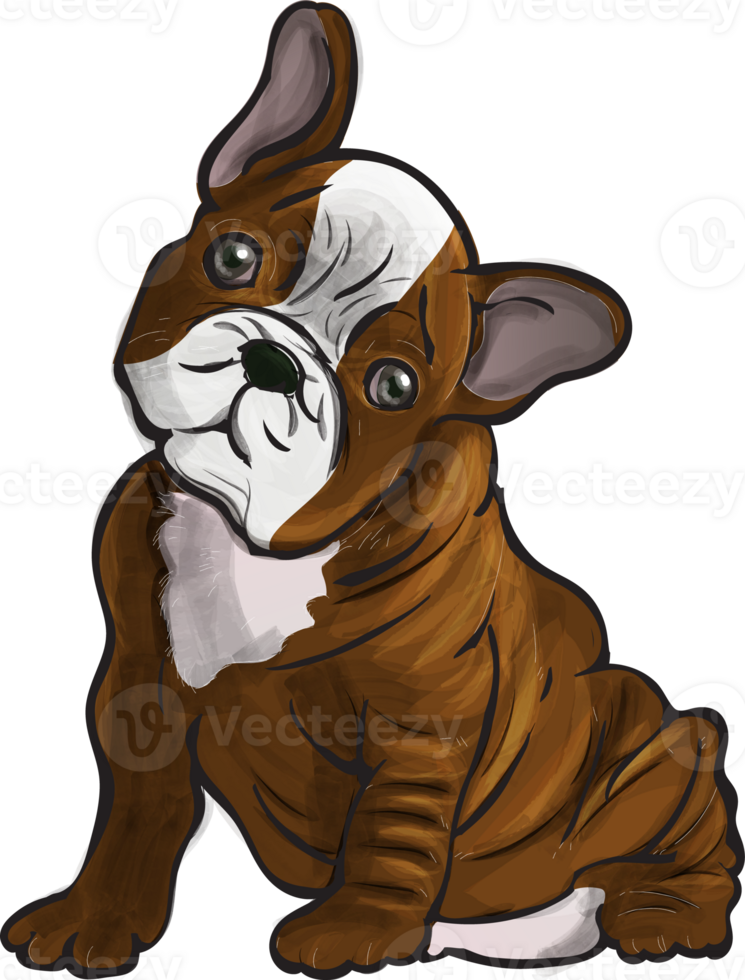 honden puppy portret waterverf realistisch PNG illustratie