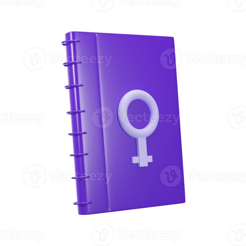 3D Render, Binder Book Or Notebook With Venus Sign. png