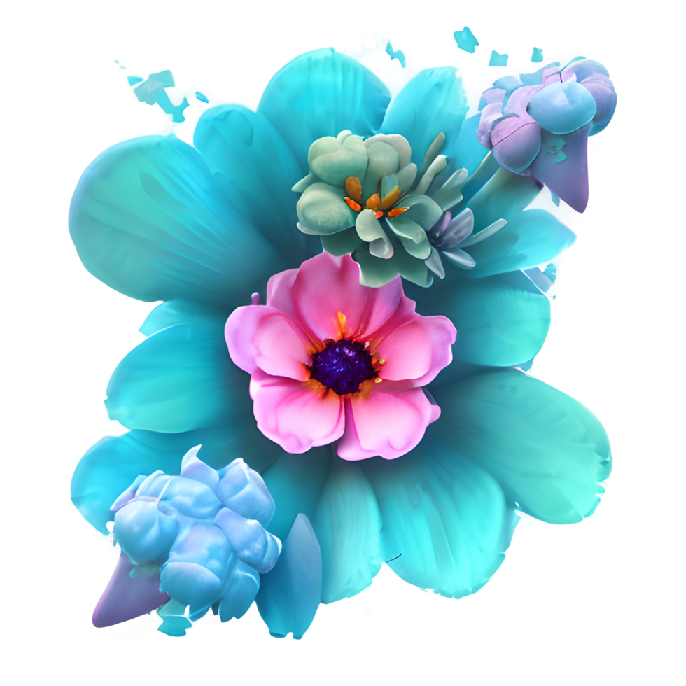 flower painting element png