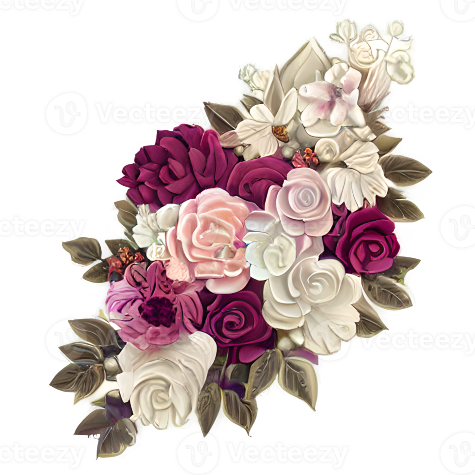 ivoor en bordeaux bloemen, bladeren, wijnoogst pastel room achtergrond png