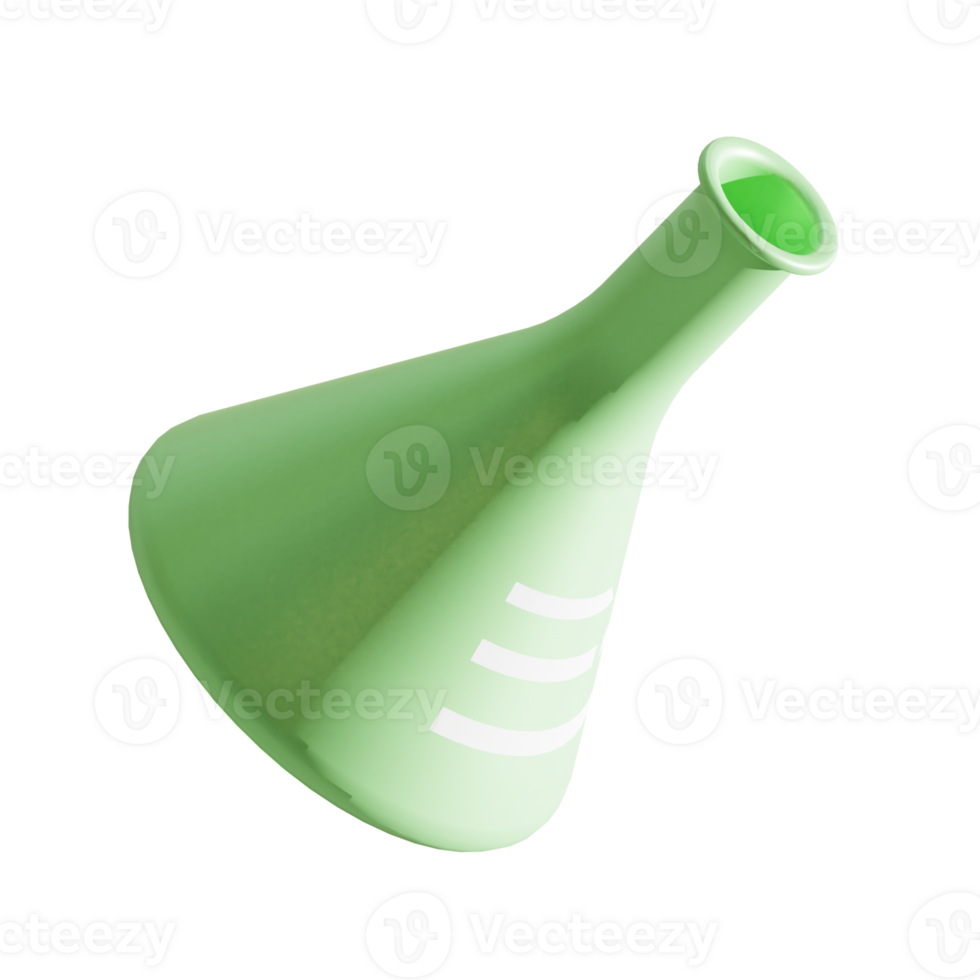 Flat 3D Concial Flask Botlle png