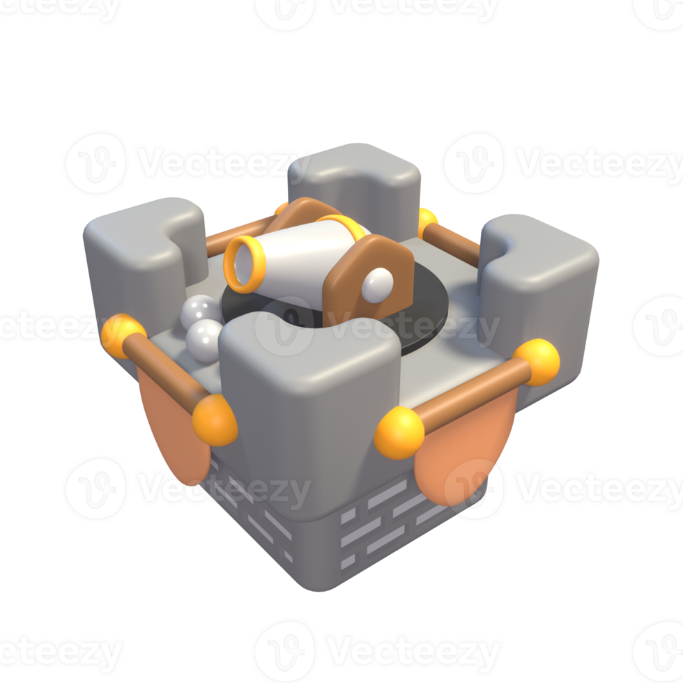 Medieval war themed 3D illustration, perfect for medieval themed web or apps png
