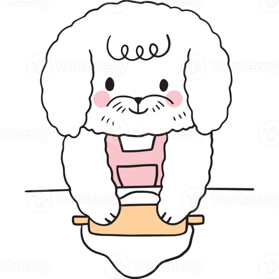 Cartoon cute funny dog clipart. png