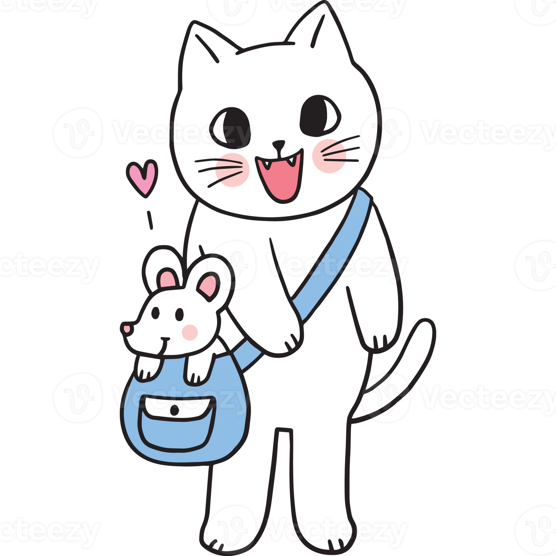 Cartoon cute funny cat clipart. 23791665 PNG