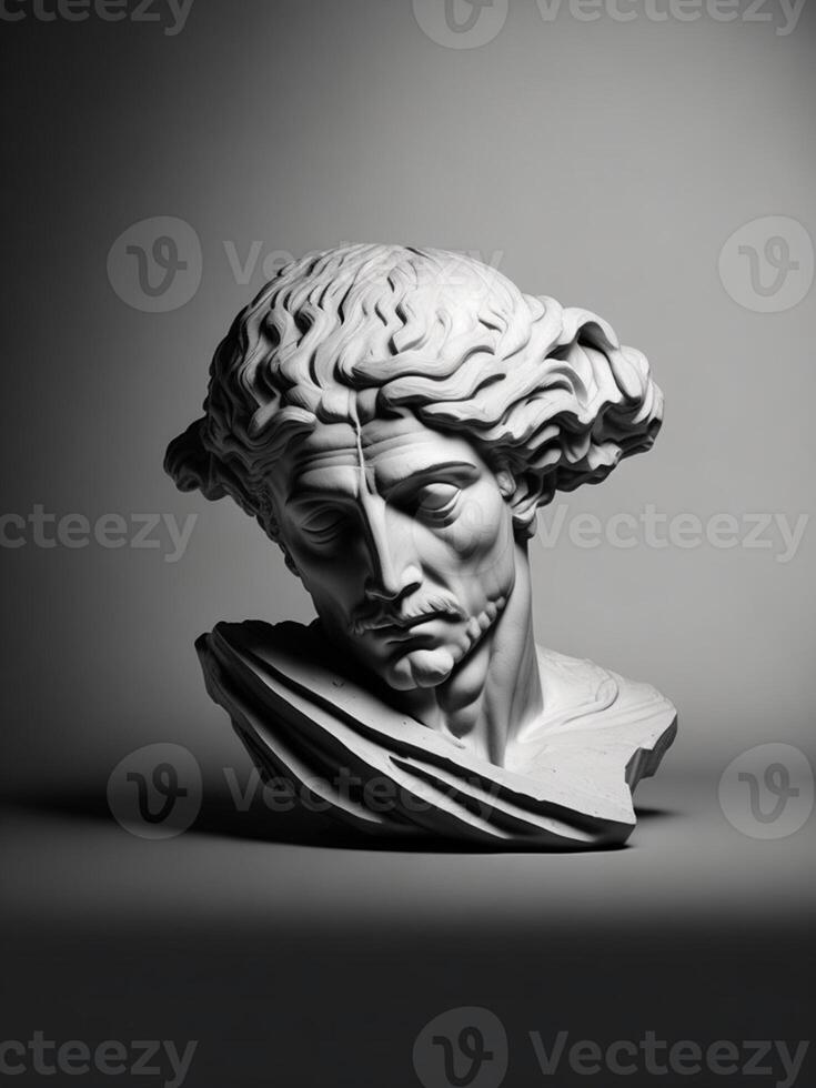 Statue of David. Black and white image. Studio shot photo