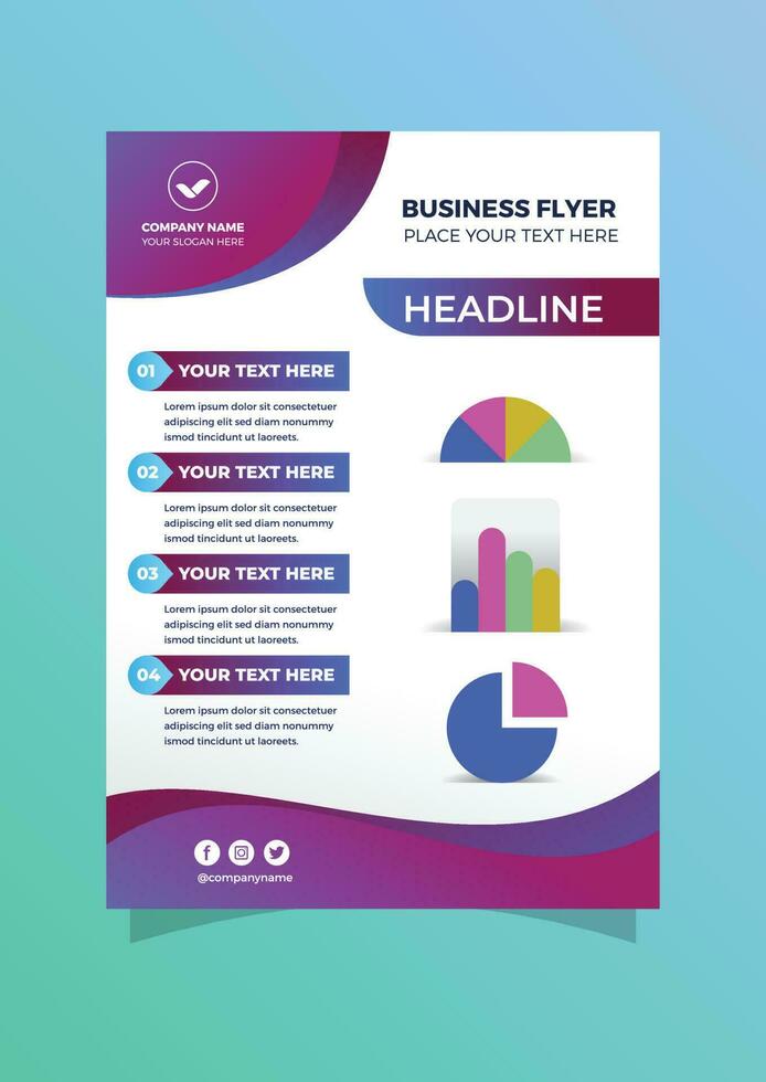 Business Flyer with Chart vector