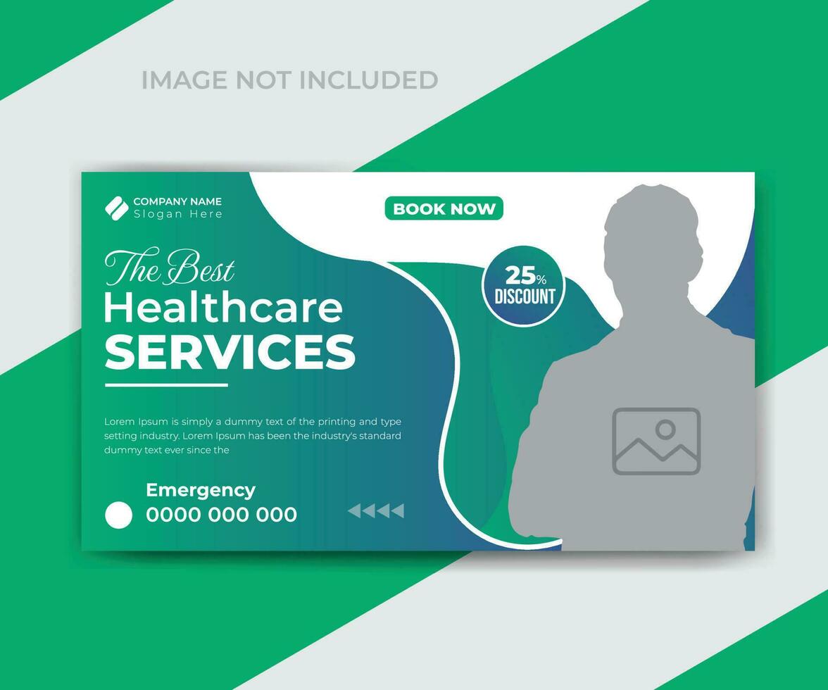 Medical healthcare youtube thumbnail and web banner template vector