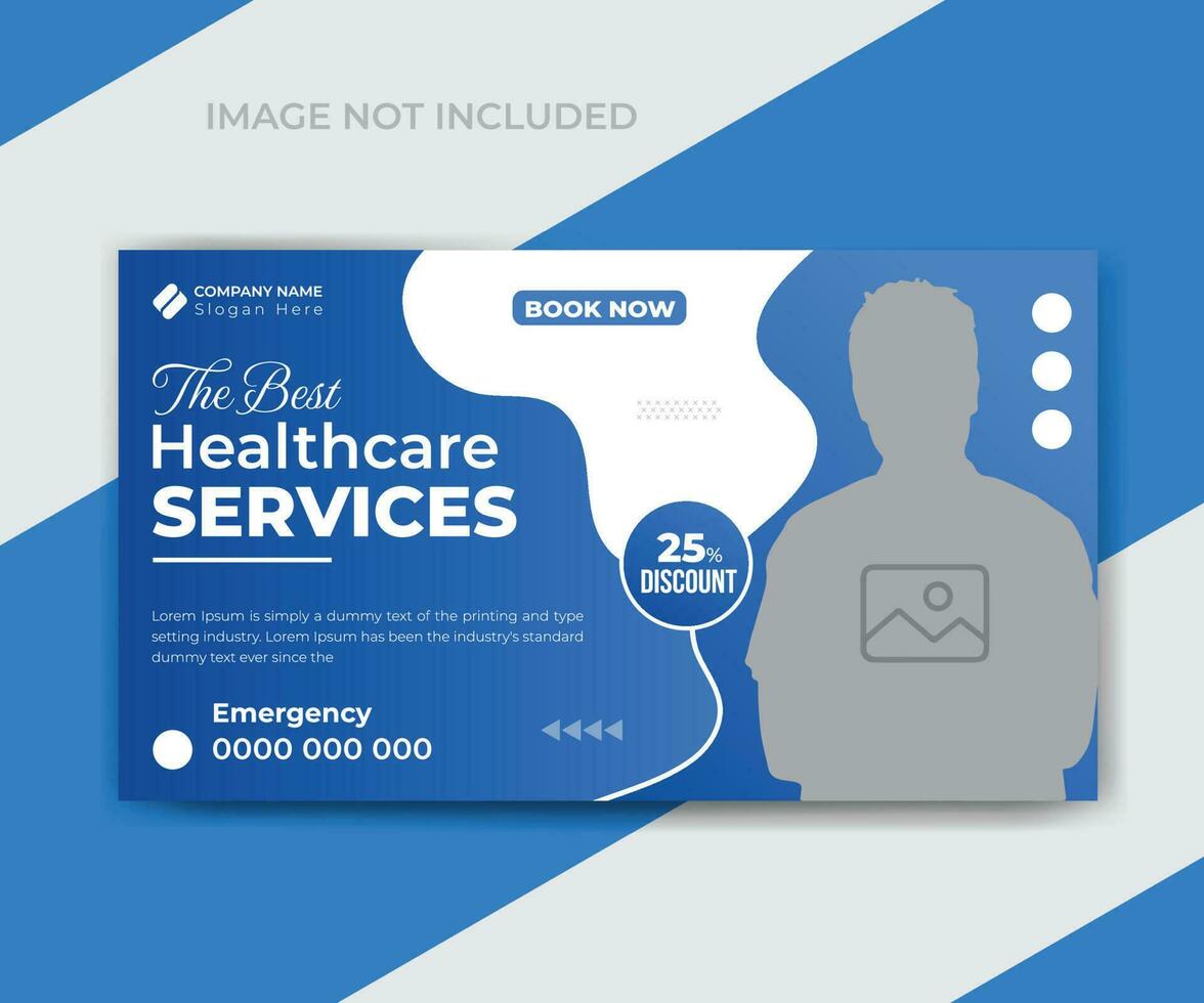 Medical healthcare youtube thumbnail template or web video thumbnail design vector
