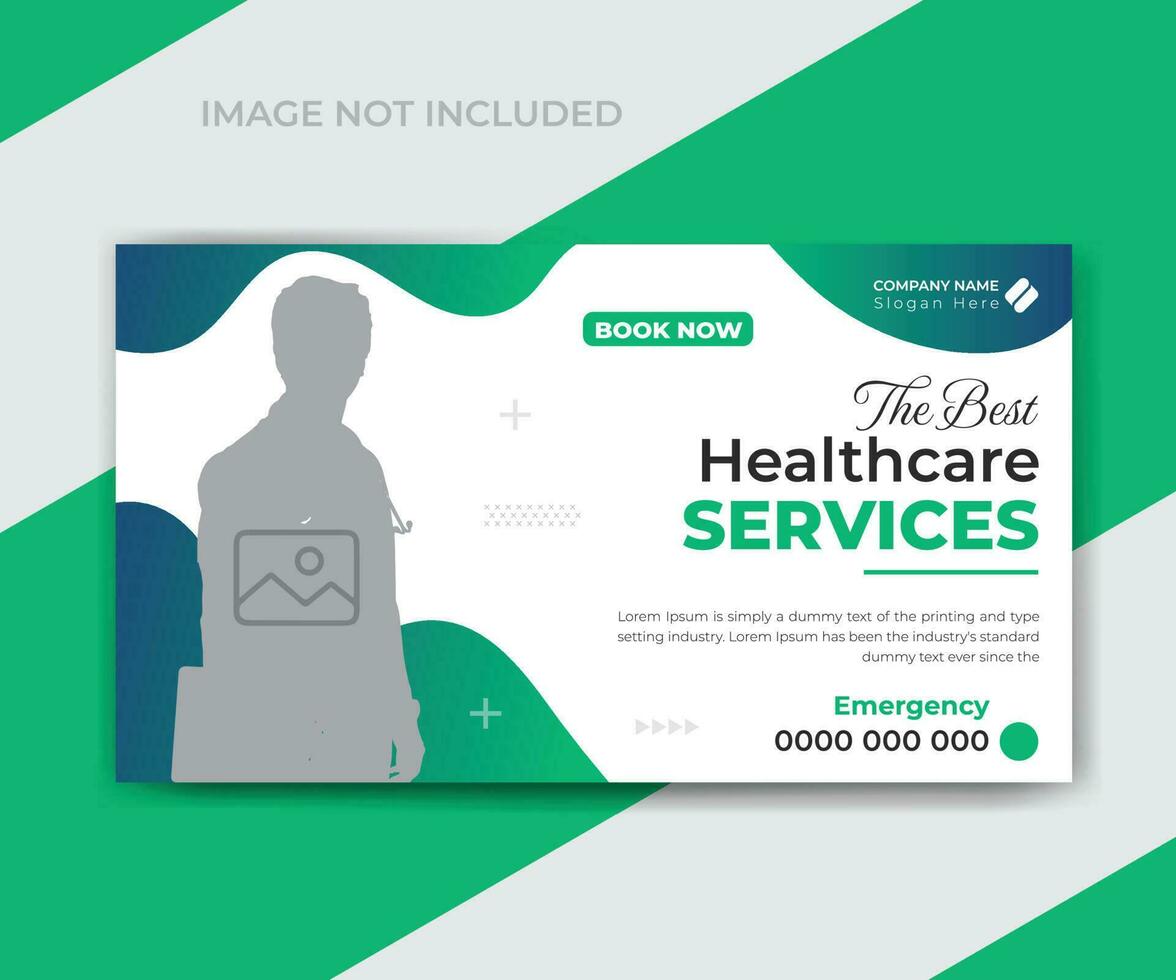 Medical healthcare youtube thumbnail and web banner design template vector