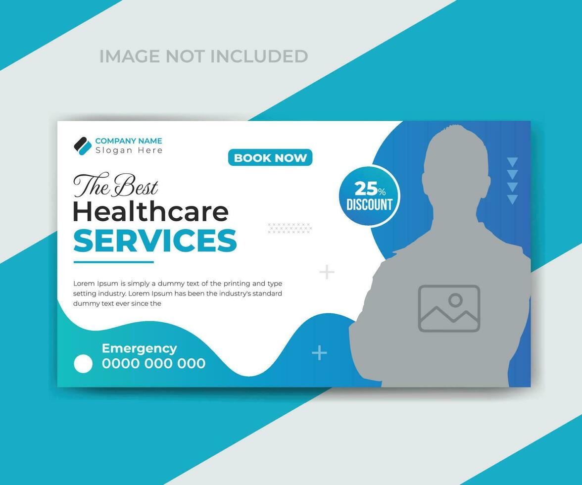 Medical healthcare youtube thumbnail and web banner design template vector