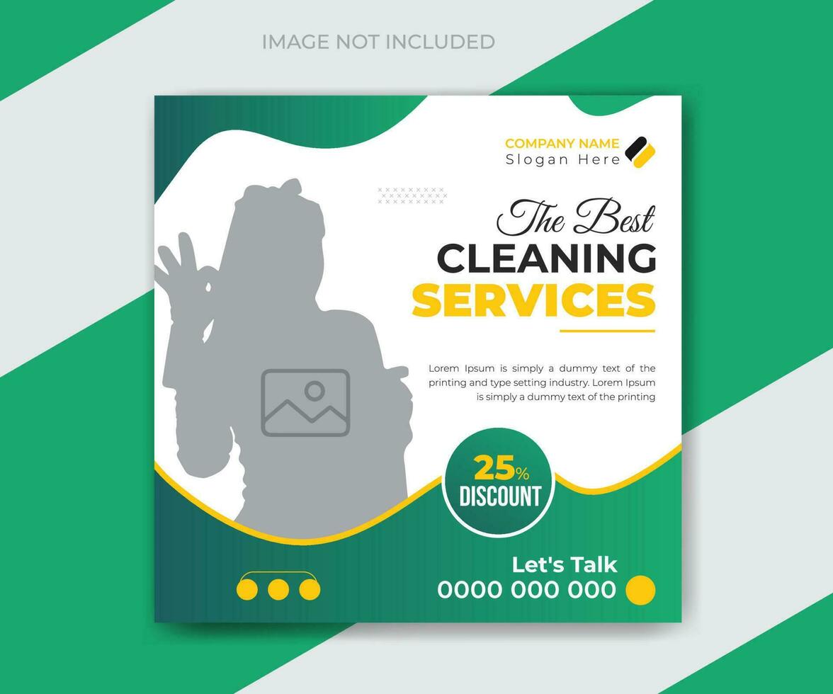 Best cleaning service for home square social media post template design vector