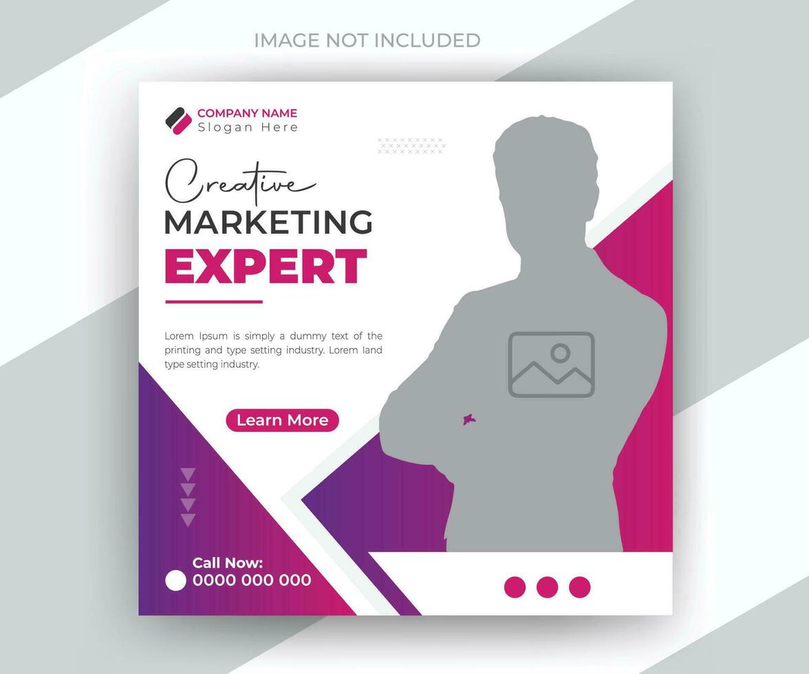 Creative marketing expert social media post and web banner design template vector